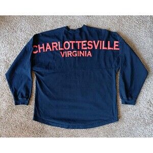 Spirit Jersey Sweatshirt Medium Virgina Graphic Puff Print Blue Long Sleeve